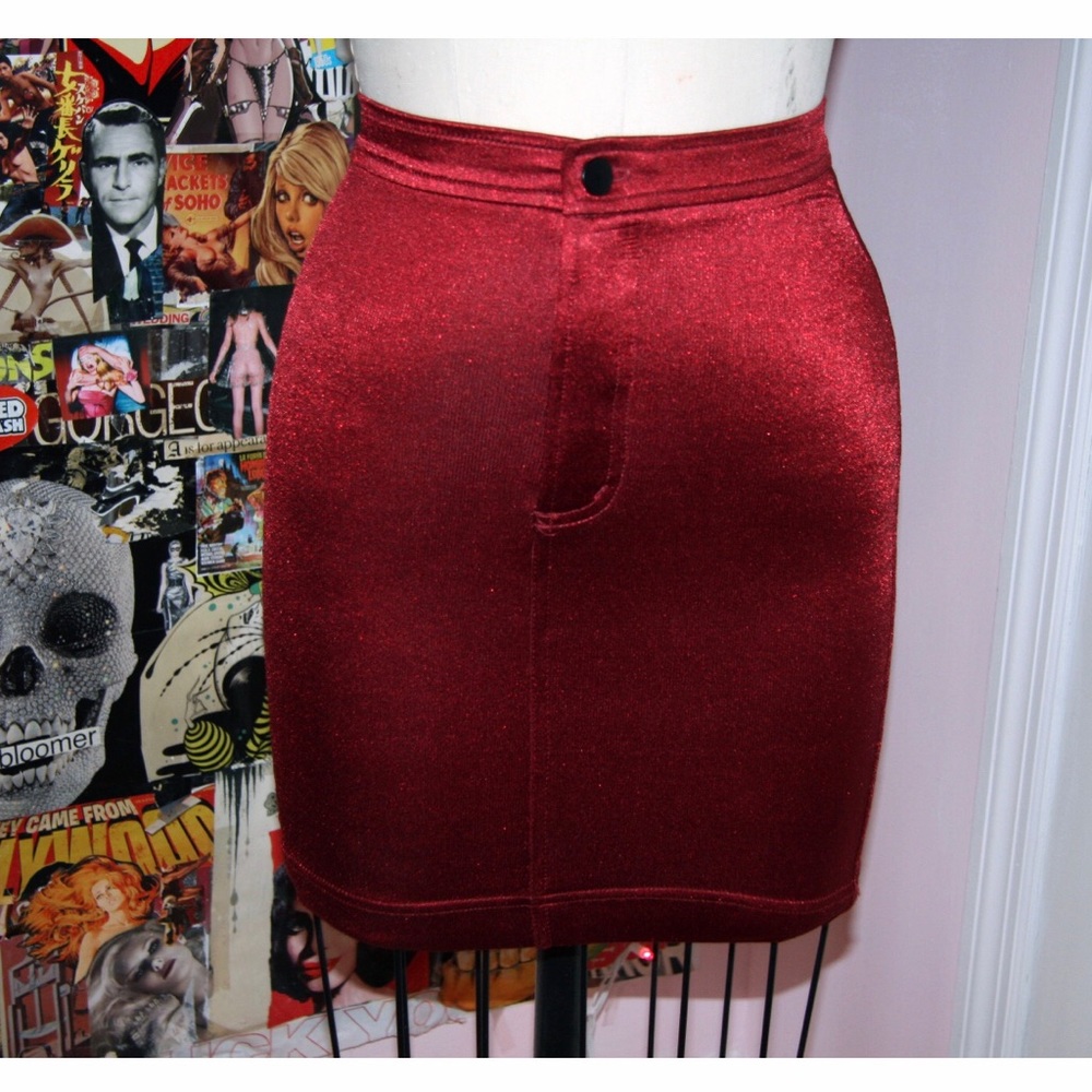 American Apparel Red Disco Skirt